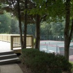 Tennis deck entrance and courts